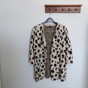 [Ann Taylor Factory] Animal Print Knit Long Cardigan